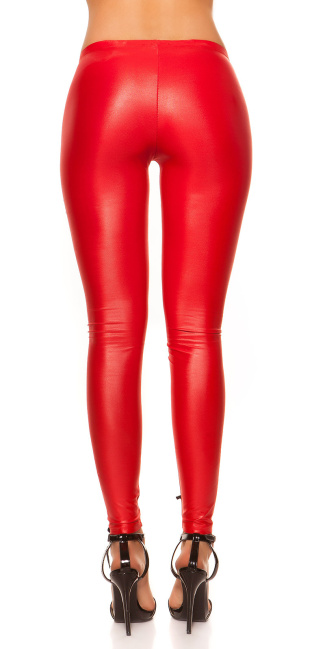 leggings with lacing at the front Red